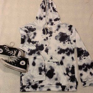 Black and White Tie-Dye Hoodie